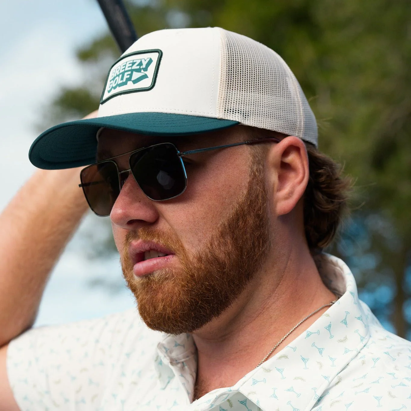 Classic Breezy Golf Green Meshback Patch Hat - Image 6