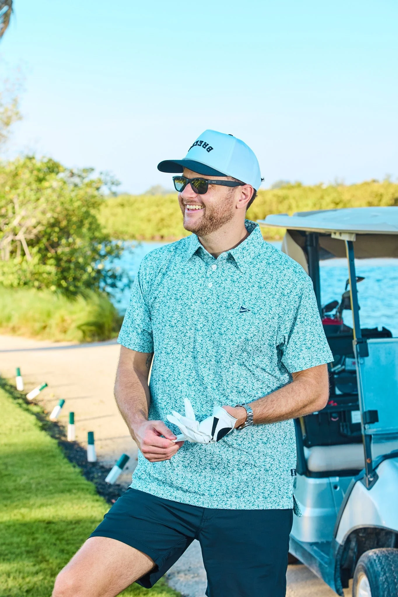 The Raking Leaves Sea Green Polo - Image 7