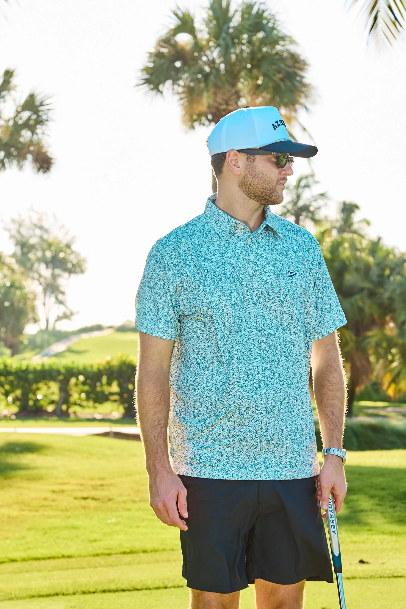 The Raking Leaves Sea Green Polo - Image 8