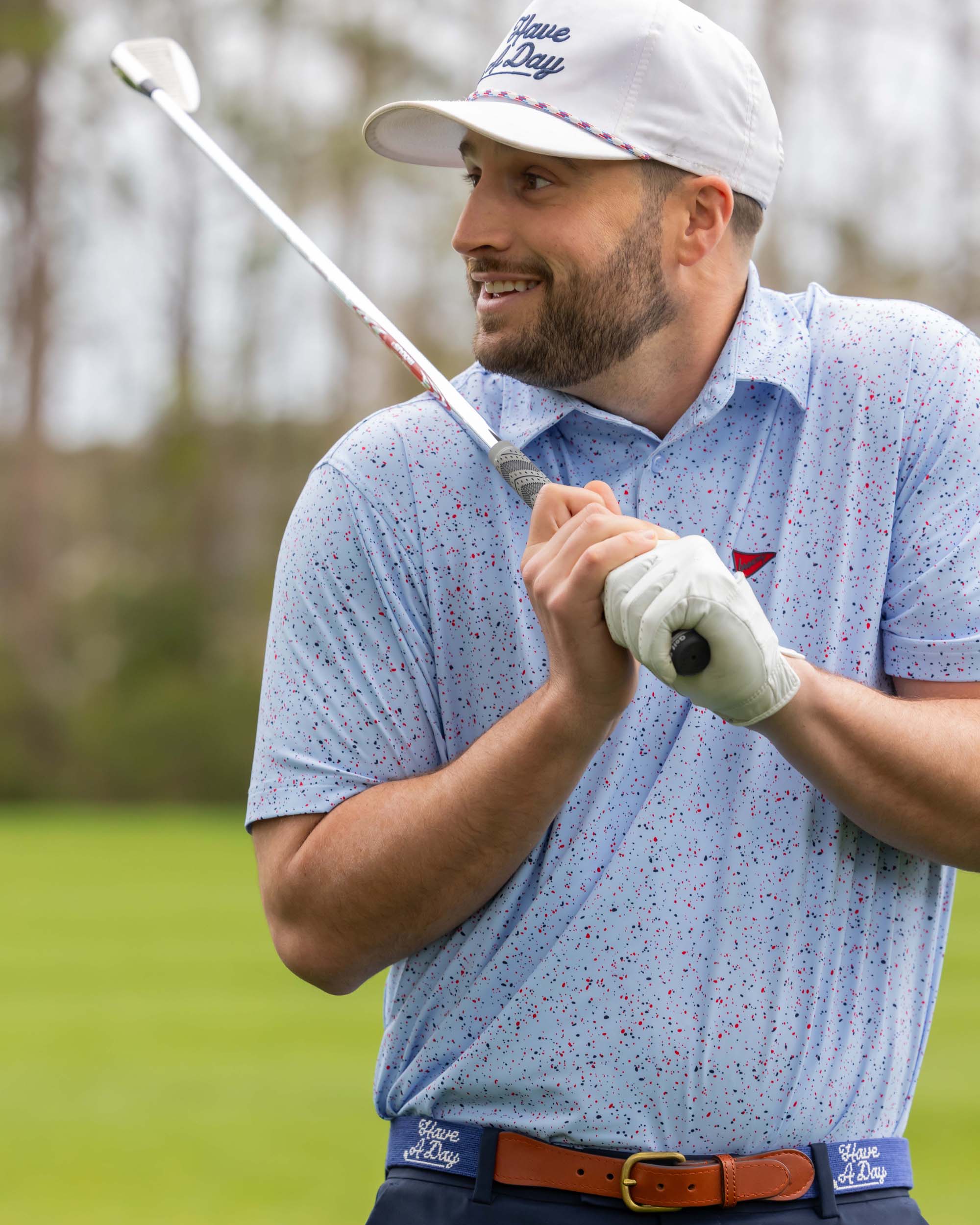 The USA Splatter Light Blue Polo - Image 5