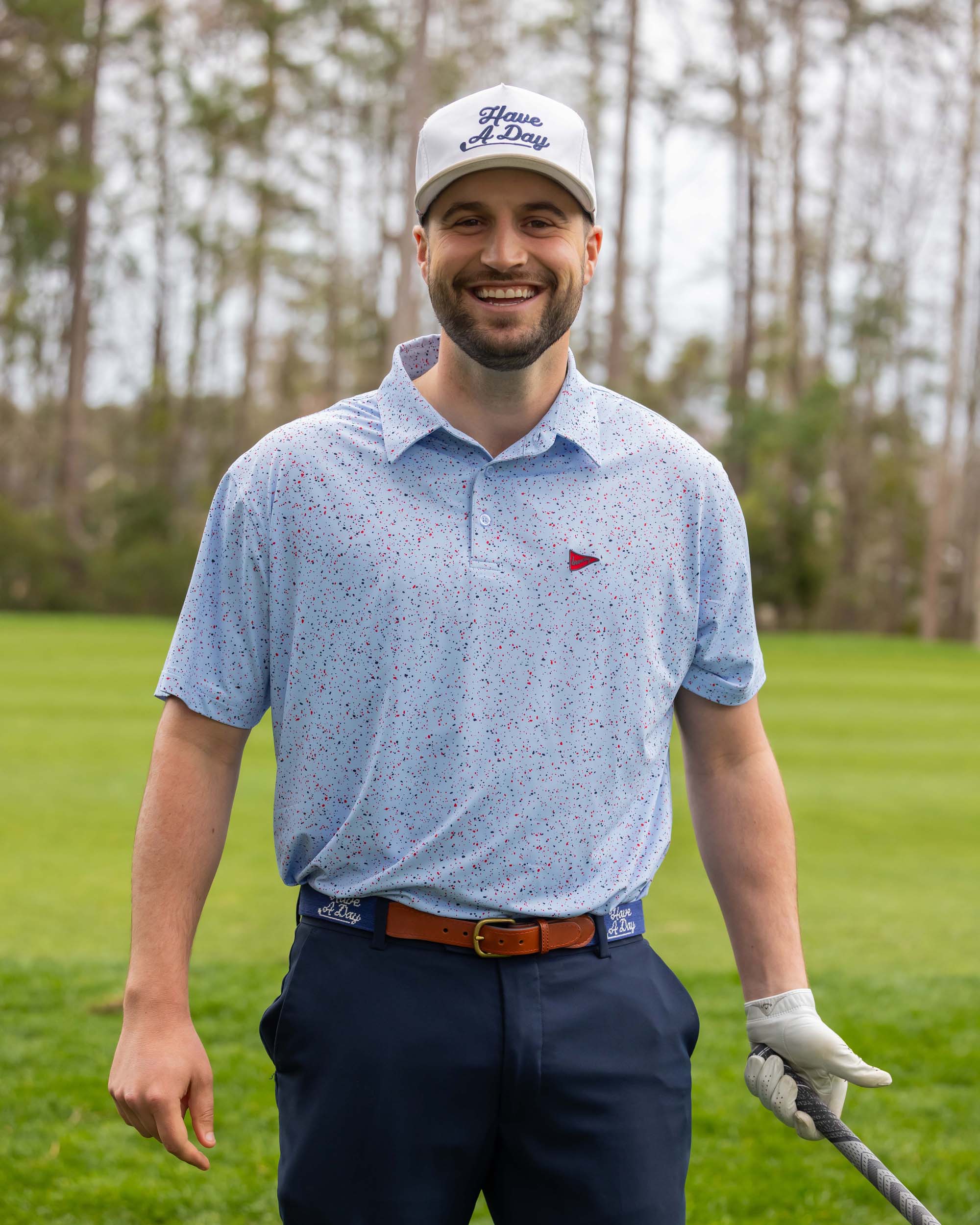 The USA Splatter Light Blue Polo - Image 7